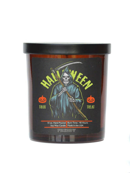 Grim Reaper Halloween Candles - Halloween Soy Wax Candle: Drunk-O-Lantern