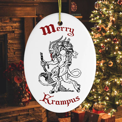 Merry Krampus Folklore Christmas Ornament: Heart