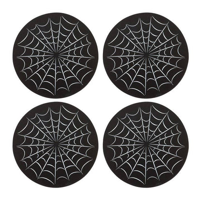 Black Spiderweb Coaster Set