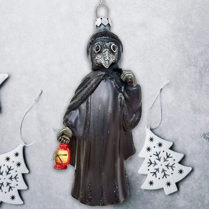 Plague Doctor Glass Christmas Ornament