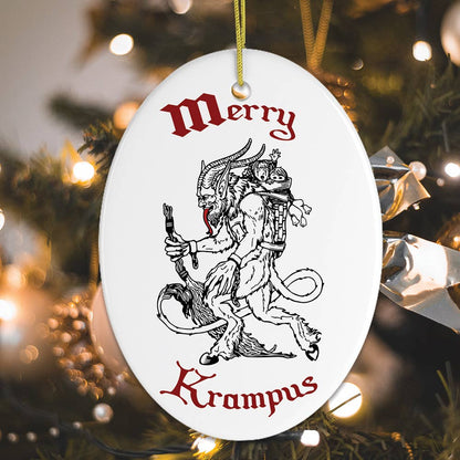 Merry Krampus Folklore Christmas Ornament: Heart