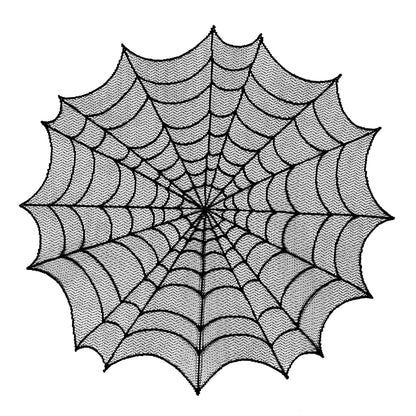 Halloween Spider Web 30 in Round Tablecloth Black