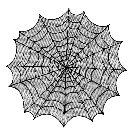 Halloween Spider Web 30 in Round Tablecloth Black