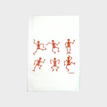 Skeleton Dish Towel | Tea Towels | Flour Sack Dish Towels: Black