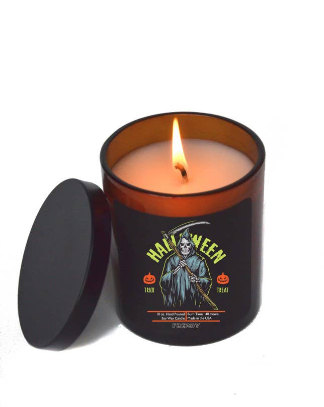 Grim Reaper Halloween Candles - Halloween Soy Wax Candle: Drunk-O-Lantern