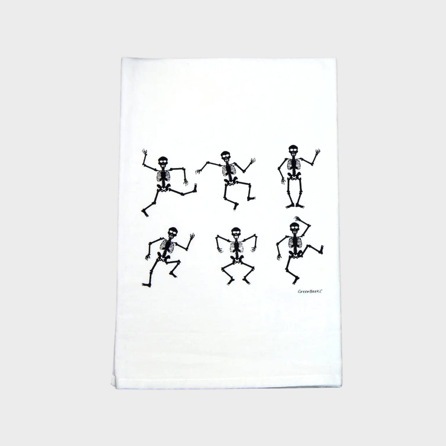 Skeleton Dish Towel | Tea Towels | Flour Sack Dish Towels: Black