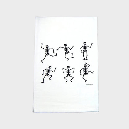 Skeleton Dish Towel | Tea Towels | Flour Sack Dish Towels: Black