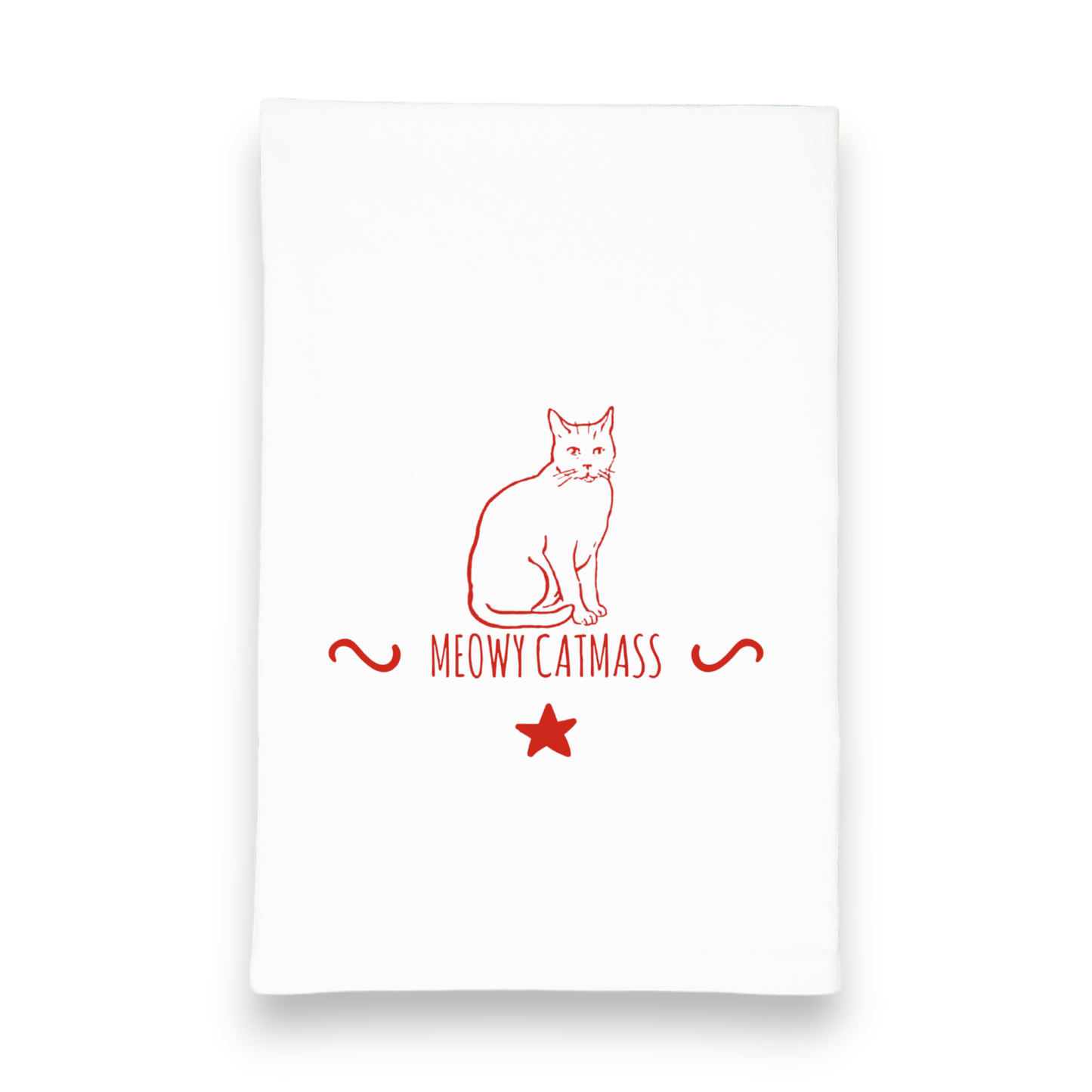 Meowy Catmass Flour Sack Holiday Kitchen Tea Towel