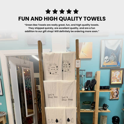 Skeleton Dish Towel | Tea Towels | Flour Sack Dish Towels: Black