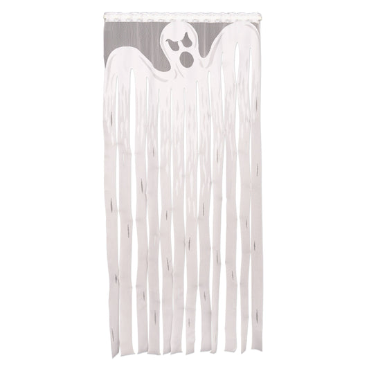 Spooky Halloween Ghost 38x76 Lace Streamer Panel White